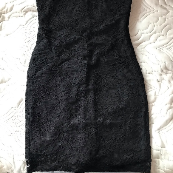 Black Halter Top Lace Dress - Picture 2 of 5